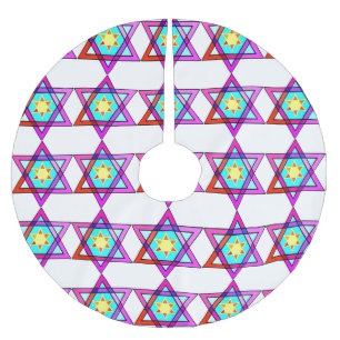 Jüdischer Davidsstern Polyester Weihnachtsbaumdecke