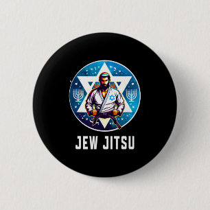 Jüdischer Jitsu Funny Hanukkah Rabbi Karate Chanu Button