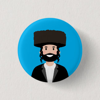 Jüdischer Mann in Shtreimel hassen Button