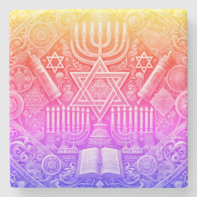 Jüdischer Marmor-Untersetzer Steinuntersetzer (Vorderseite)