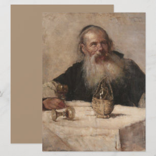 Jüdischer Mensch Trinkwein (von Olga Boznanska) Karte