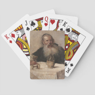 Jüdischer Mensch Trinkwein (von Olga Boznanska) Spielkarten