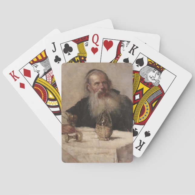 Jüdischer Mensch Trinkwein (von Olga Boznanska) Spielkarten (Rückseite)