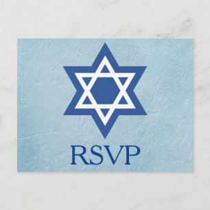 Jüdischer RSVP Davidstern Einladungspostkarte