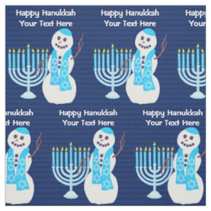 Jüdischer Schneemann Chanukkas blaues Hanukiah Stoff