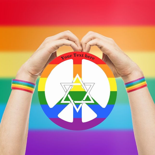 Jüdischer Star von David Gay Praid Rainbow Flag Fr Runder Aufkleber (Von Creator hochgeladen)