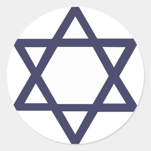 Jüdischer Star von David Symbol Runder Aufkleber (Vorderseite)