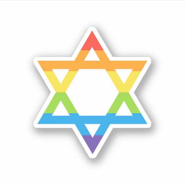 Jüdischer Stern von David Pride Month Aufkleber (Vorderseite)