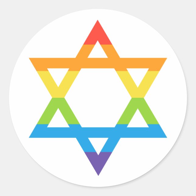 Jüdischer Stern von David Pride Month Runder Aufkleber (Vorderseite)