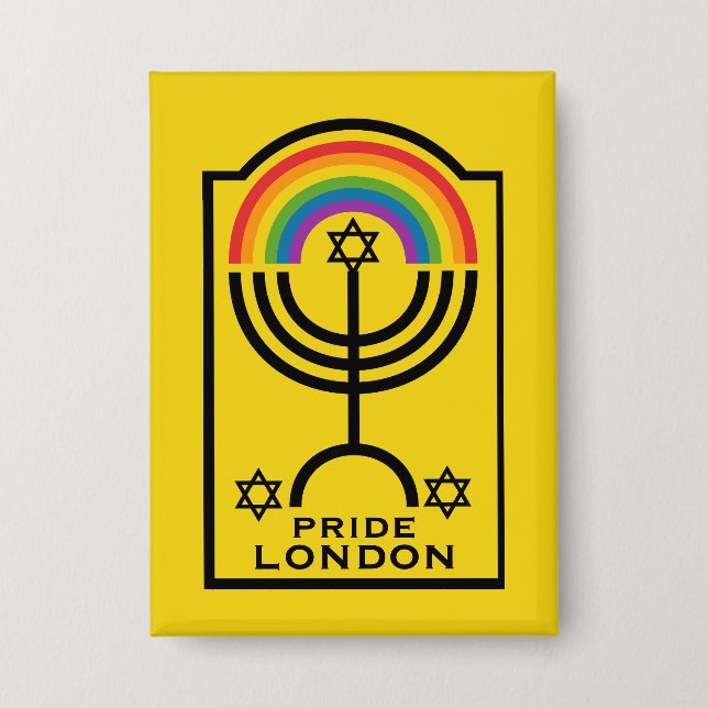 Jüdischer Stolz LGBTQ Button (Vorderseite)