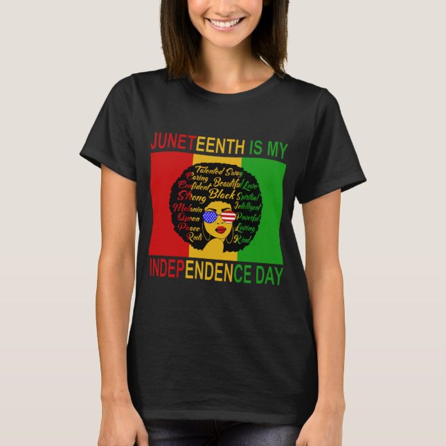Jüdischer Unabhängigkeitstag Afro Lady Shirt (Vorderseite)