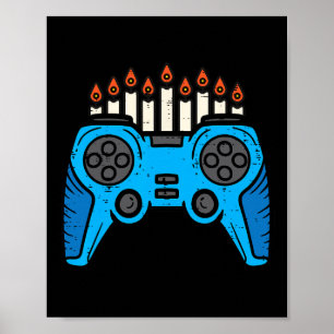 Jüdischer Videospiel-Gamer Hanukkah Chanukah Männe Poster