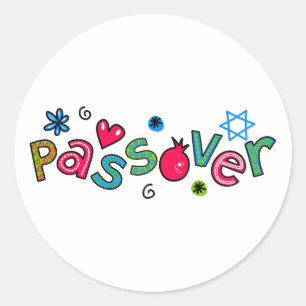 Jüdisches Festival des Passahfest-Text-Grußes Runder Aufkleber
