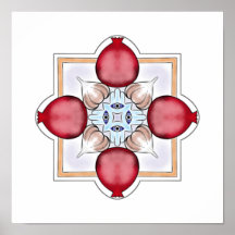 Jüdisches Glück - Granatapfel, Hamsa, Knoblauch