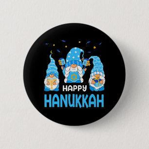 Jüdisches Glück Hanukkah Gnome Menorah Juw Holiday Button