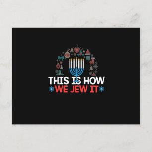 Jüdisches Hanukka Menorah Geschenk Dies ist, wie w Postkarte