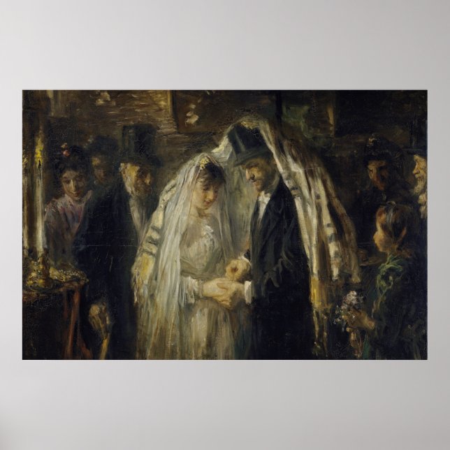 Jüdisches Hochzeitsölgemälde von Thomas Anshutz Po Poster (Vorne)