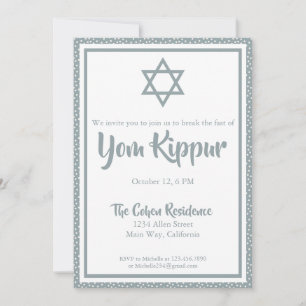 Jüdisches Jom-Kippur-Festmahl zum Brechen des Fast Einladung