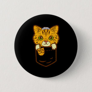 Jüdisches Kätzchen Cket Katze Menora Chanukka Pyja Button