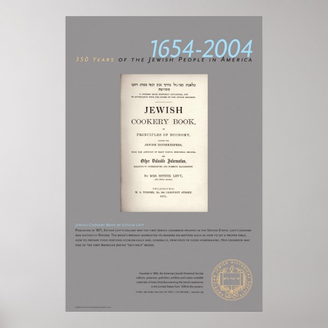 Jüdisches Kochbuch von Esther Levy Poster (Vorne)