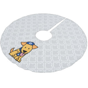 Jüdisches Labrador retriever Hündchen Chanukkas Polyester Weihnachtsbaumdecke