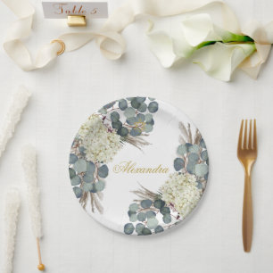 Jüdisches Mädchen-Baby-Benennung von Floral-Gold Pappteller
