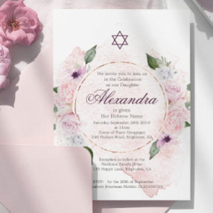 Jüdisches Mädchen mit rosa Rosen-Star von David Einladung