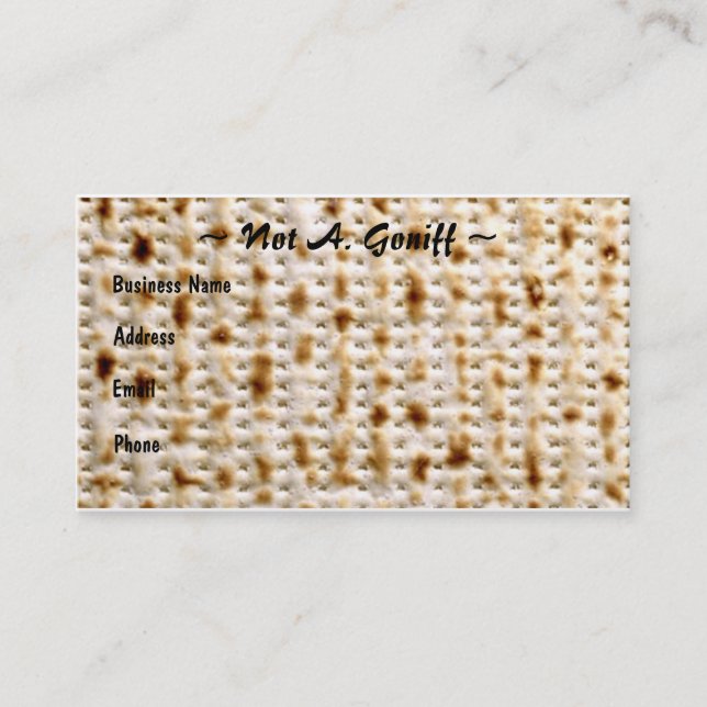 Jüdisches Matzoh-Visitenkarte ~ fertigen besonders Visitenkarte (Vorderseite)