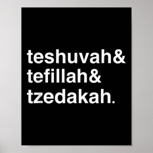 Jüdisches Neujahr Jom Kippur Teschuwa Tefilla Tzed Poster
