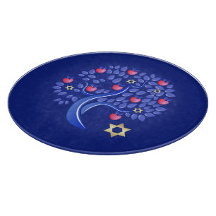 Jüdisches Neujahr   Rosh Hashanah Challah Board Schneidebrett