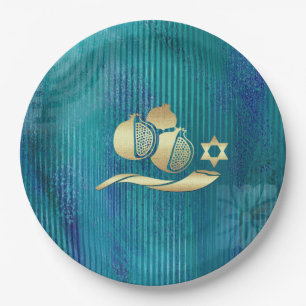 Jüdisches Neujahr   Rosh Hashanah Paper Tellers Pappteller
