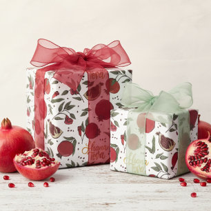 Jüdisches Neujahr Shana Tova Granatapfel  Geschenkpapier