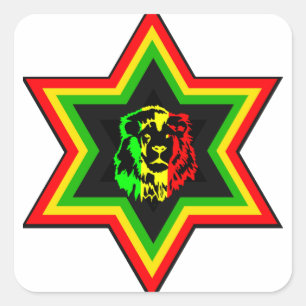 Jüdisches Rasta Quadratischer Aufkleber
