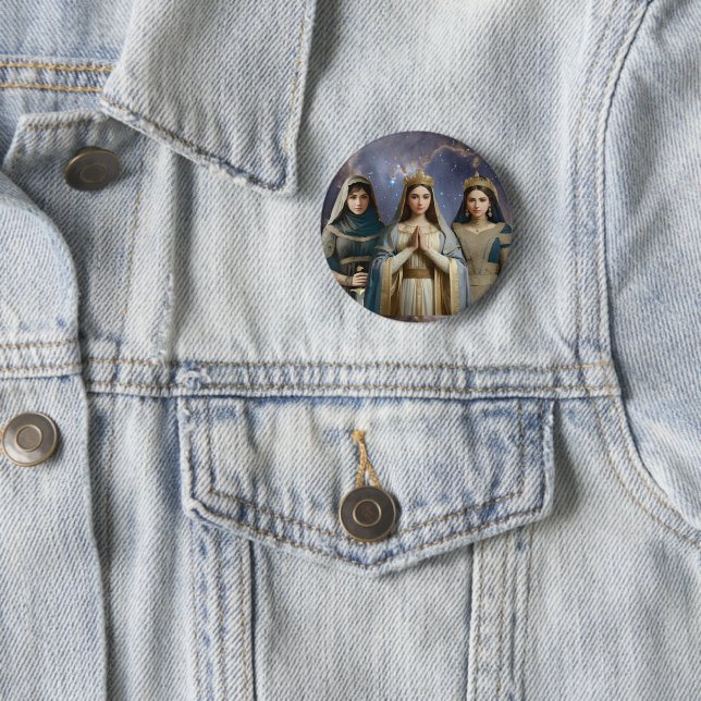 Judith, Esther & Blessed Virgin Mary Button Pin (Beispiel)