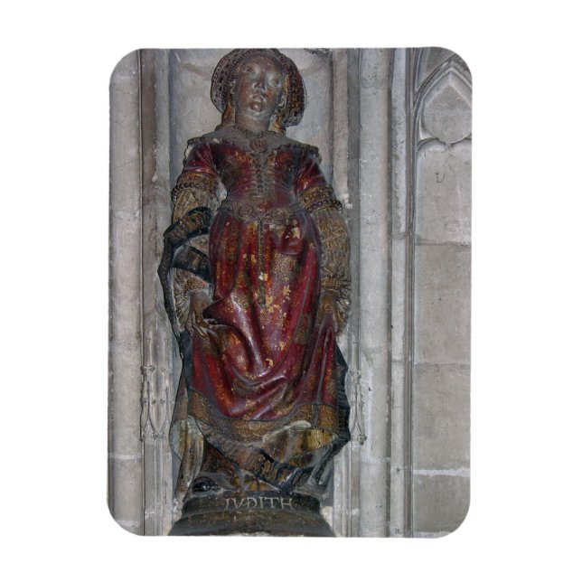 Judith-Statue (Polychrome Stein) Magnet (Vertikal)