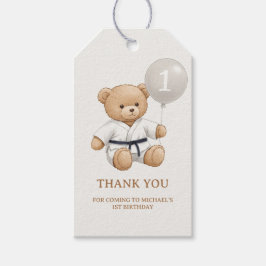 Judo Bear Turns One" – 1st Birthday 【Black-belt】 Geschenkanhänger