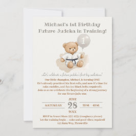 "Judo Bear Turns One" – 1st Birthday  Einladung