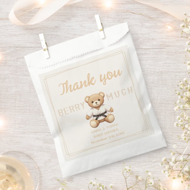 Judo Black Belt Bear Baby Shower Collection Geschenktütchen (Ausgeschnitten)