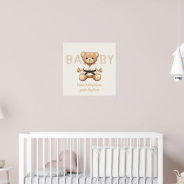 Judo Black Belt Bear Baby Shower Collection Poster