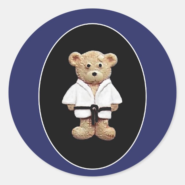 Judo Black Belt Runder Aufkleber (Vorderseite)