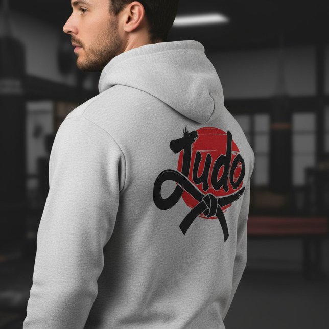 Judo Brush Script and Black Belt – Rising Sun Hoodie (Von Creator hochgeladen)