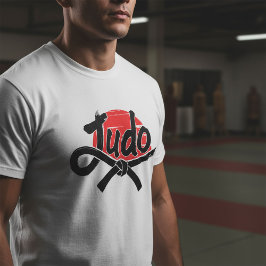 Judo Brush Script and Black Belt – Rising Sun T-Shirt