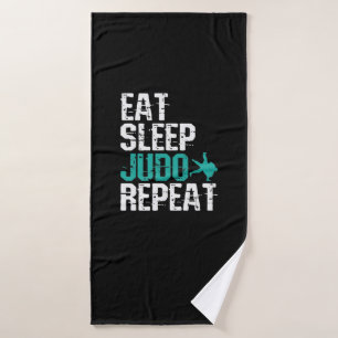 Judo Eat Sleep Judo Repeat Badehandtuch