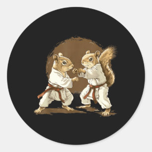 Judo Eichhörnchen Kickboxen Taekwondo Kung Fu Mart Runder Aufkleber