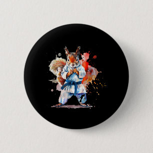 Judo Eichhörnchen Wasserfarbe Karate MMA Eichhörnc Button