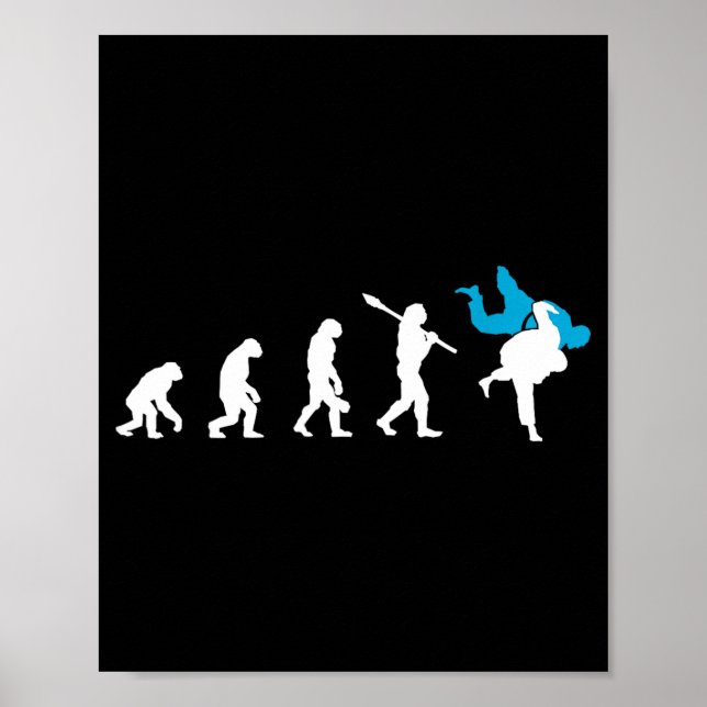 Judo-Evolution cooler Judoka Retro-Geschenk Poster (Vorne)