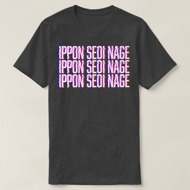 Judo Ippon Seoi Nage Glitch Gear T-Shirt (Design vorne)
