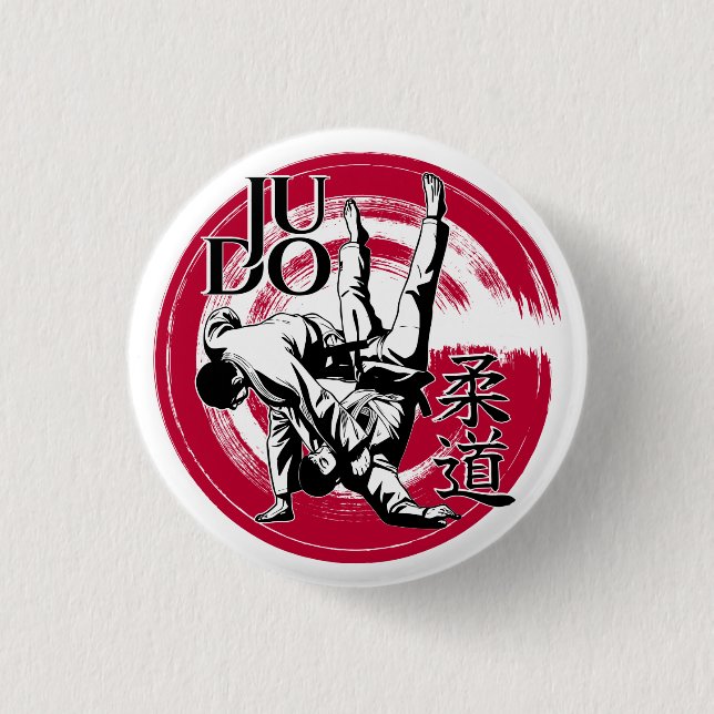 Judo Kanji and Rising Sun Throw  Button (Vorderseite)
