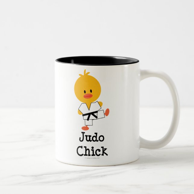 Judo-Küken-Tasse Zweifarbige Tasse (Rechts)
