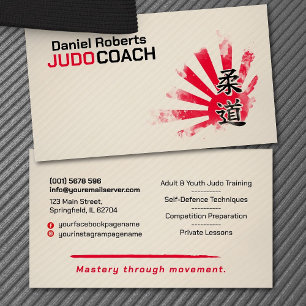 Judo-Lehrer - Kanji und Judoka Visitenkarte